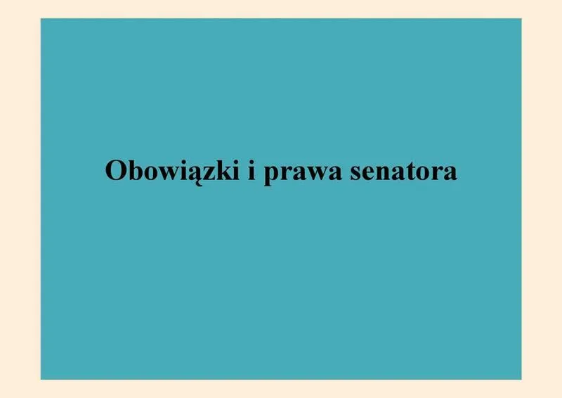 Obowiązki posła