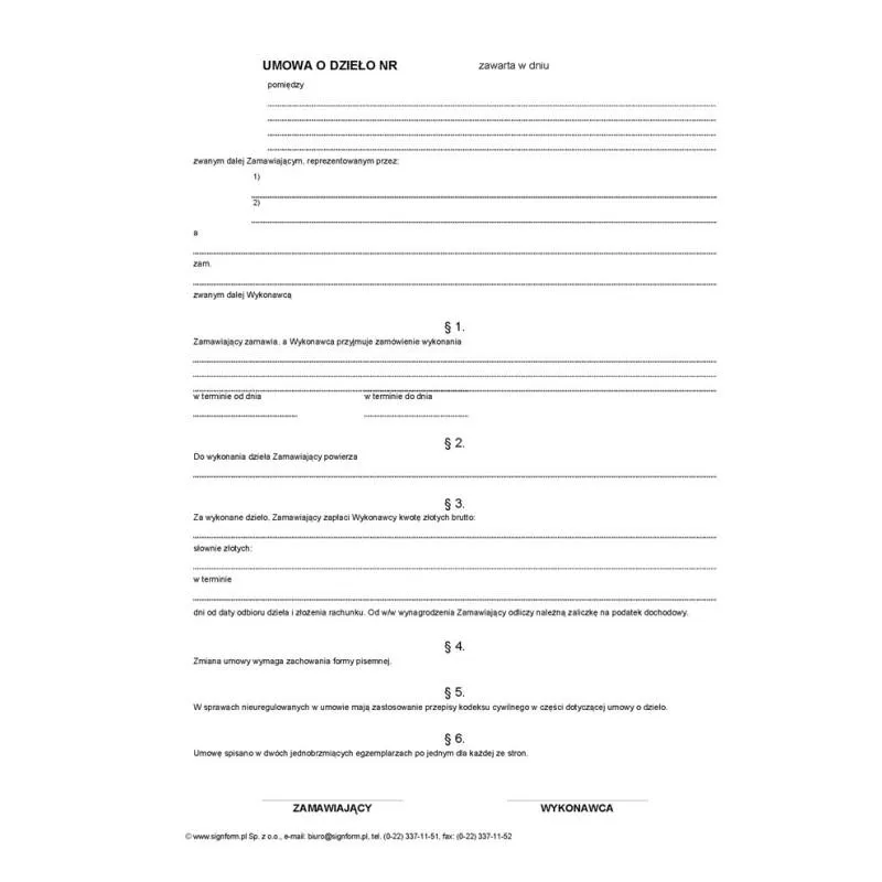 Podatek od umowy o dzieło