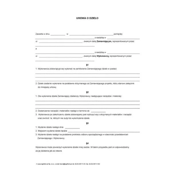 Podatek od umowy o dzieło