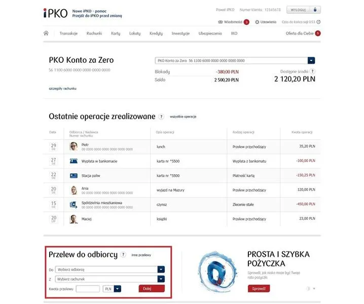 Przelew z eurobanku do PKO BP