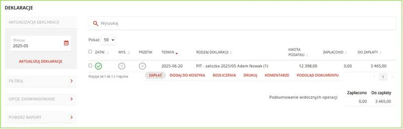Terminy płatności podatku