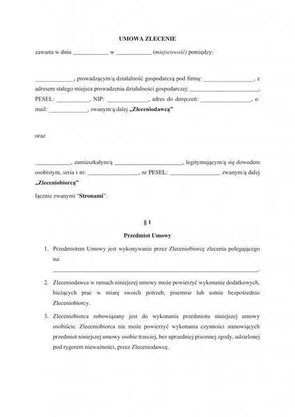 Umowa zlecenie